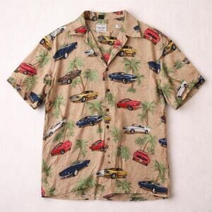 Hawaiian Shirt David Carey Collectible Ford Mustang Cars Cabana Beach Vacay